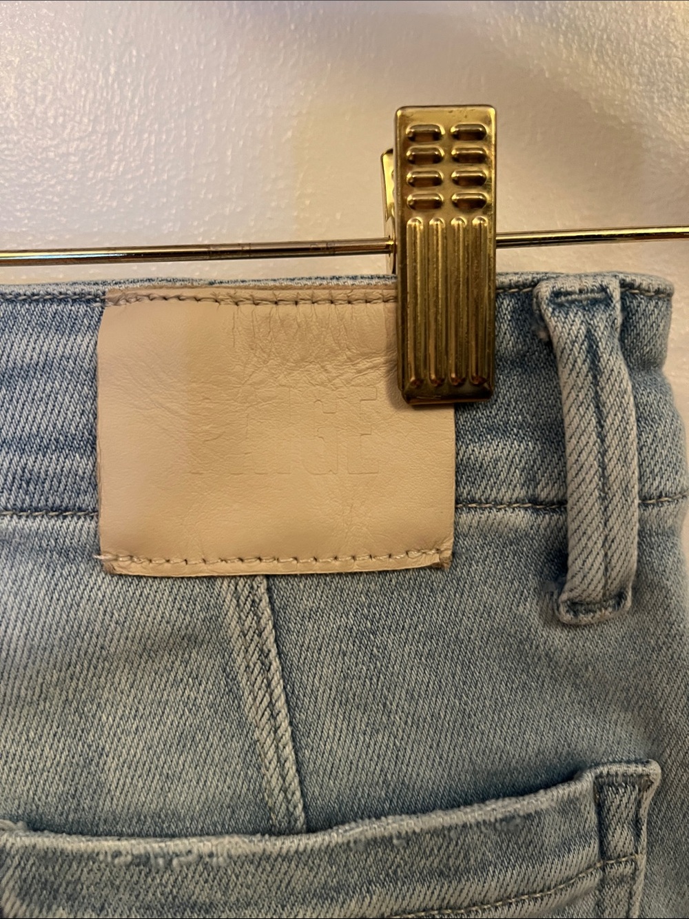 PAIGE Light Blue Denim Jeans with Branded Waist Label - Picture 3 of 4